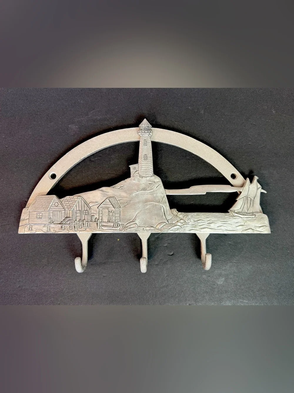 Lighthouse Coat Hook Seagull Pewter by Etain Ziin 2000 Vintage Metal Art